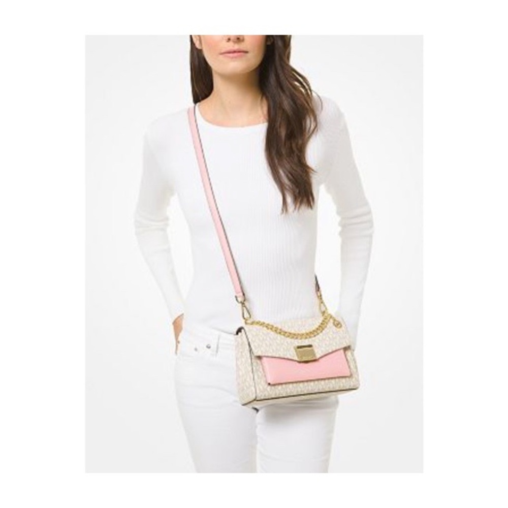 Michael Kors Lita Med Two Tone Logo Xbody Bag - Picture 3 of 11